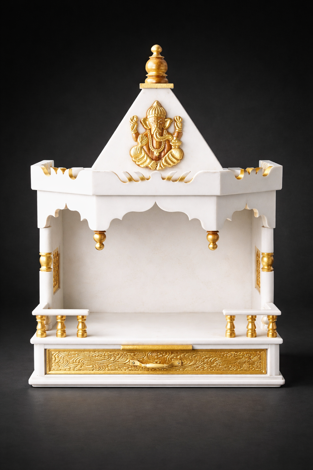 Premium White Wooden Temple Wall Hanging