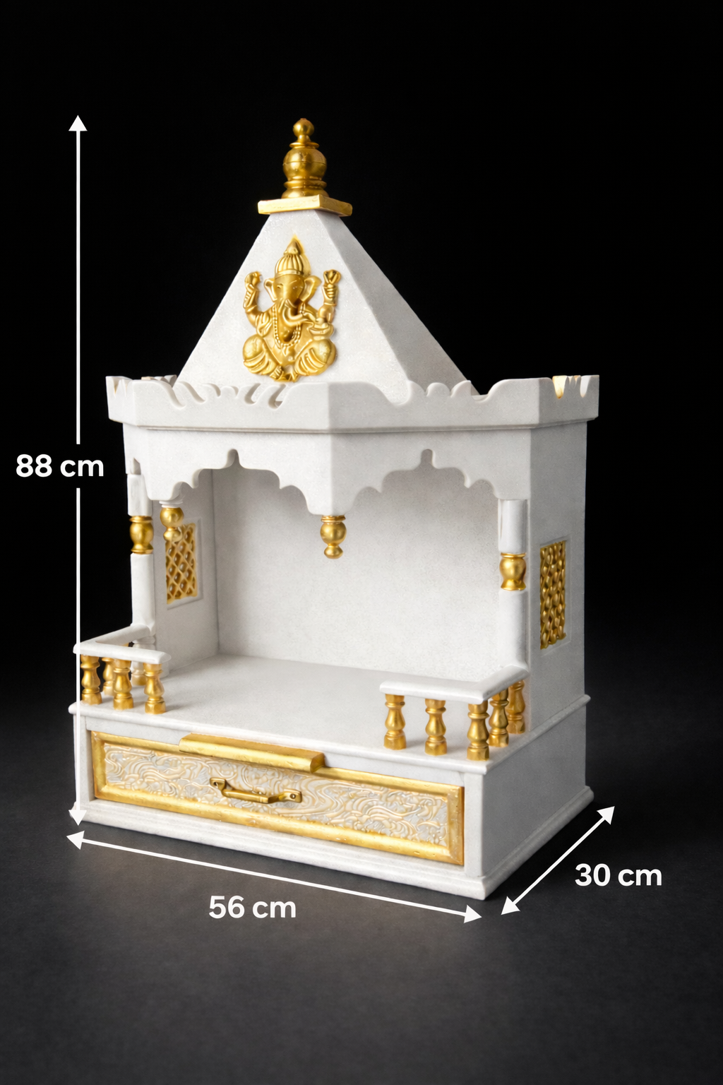 Premium White Wooden Temple Wall Hanging