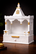 White Wooden Wall Mounted Temple For Home Decor