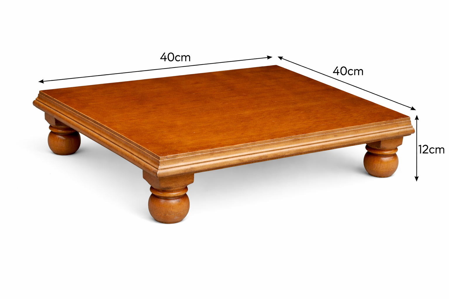 Brown Pooja Wooden Chowki Handcrafted Glossy Finish