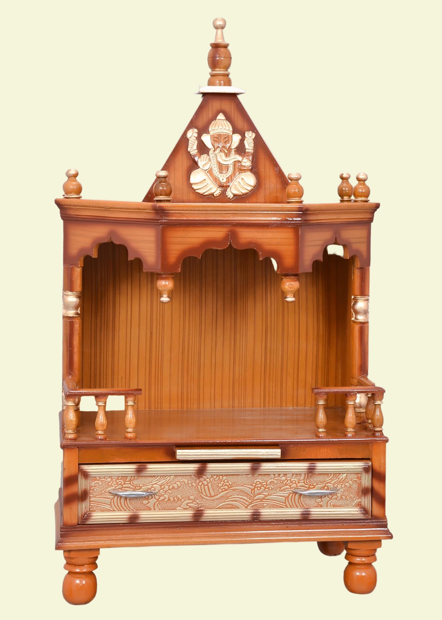 Premium Wooden Temple For Home Shrines Teak Finish